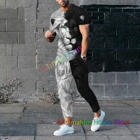 Poker J 3D Print Men Tracksuit Set Jogger Clothing For Man Casual Suit Short Sleeve Tshirts+Trousers 2 Piece Outfits Streetwear 4