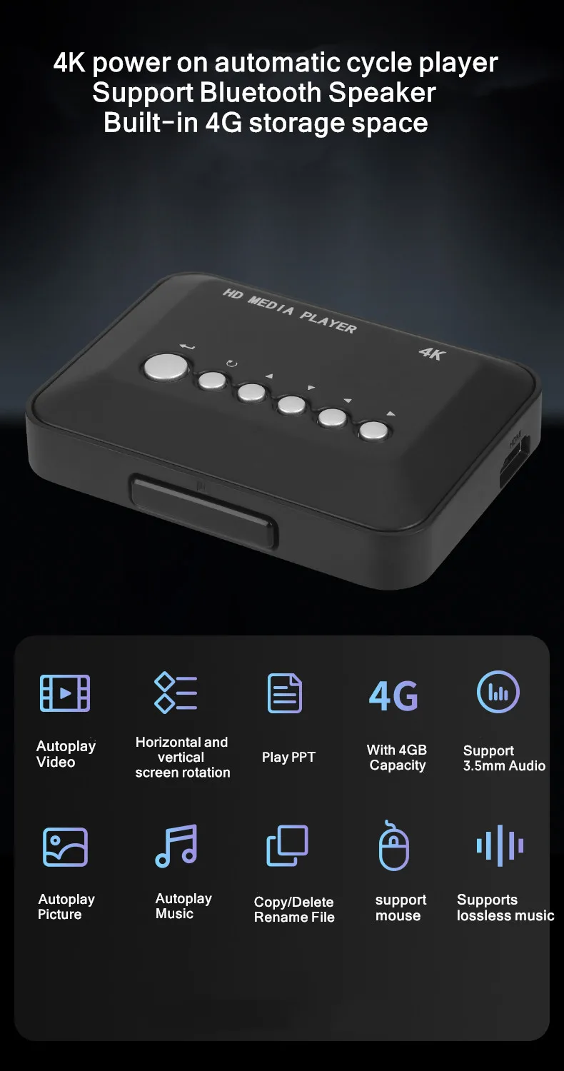 New X18 Autoplay 4K Media Player Support SD Card USB Disk HDD 2K 1080P Full HD MultiMedia Box TV Monitor Advertise AD Player