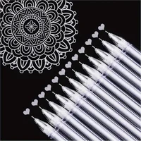 White gel pens,0.5mm fine tip gel ink pens for black paper drawing, sketching, illustration,adult coloring,journaling,set of 10 1