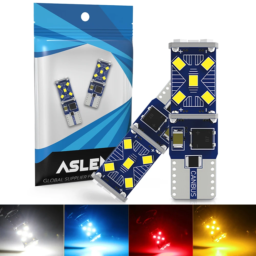 

2Pcs W5W 168 194 T10 LED Bulbs 2016 15-SMD Canbus 6000K for Car Interior Dome Map Parking Lights Error Free 12V Auto Lamp