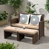 Casual Outdoor Loveseat  Patio Furniture Set Outdoor Conversation Set All-Weather Wicker Love Seat 1