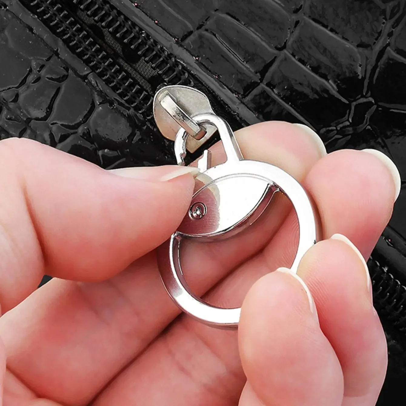 1pc-detachable zipper-easy to install, no tools required, metal small hole design with random colors