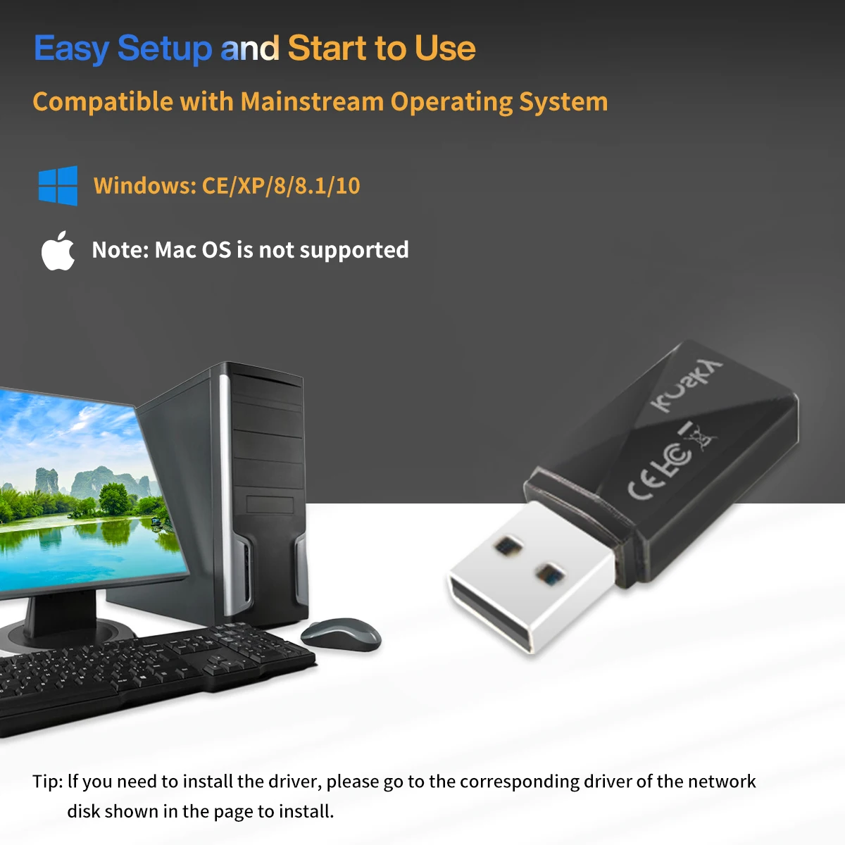 USB 와이파이 어댑터 | 300Mbps | 2.4G 무선 어댑터 | 미니 무선 네트워크 카드 | 노트북/데스크탑/PC용 WiFi 동글