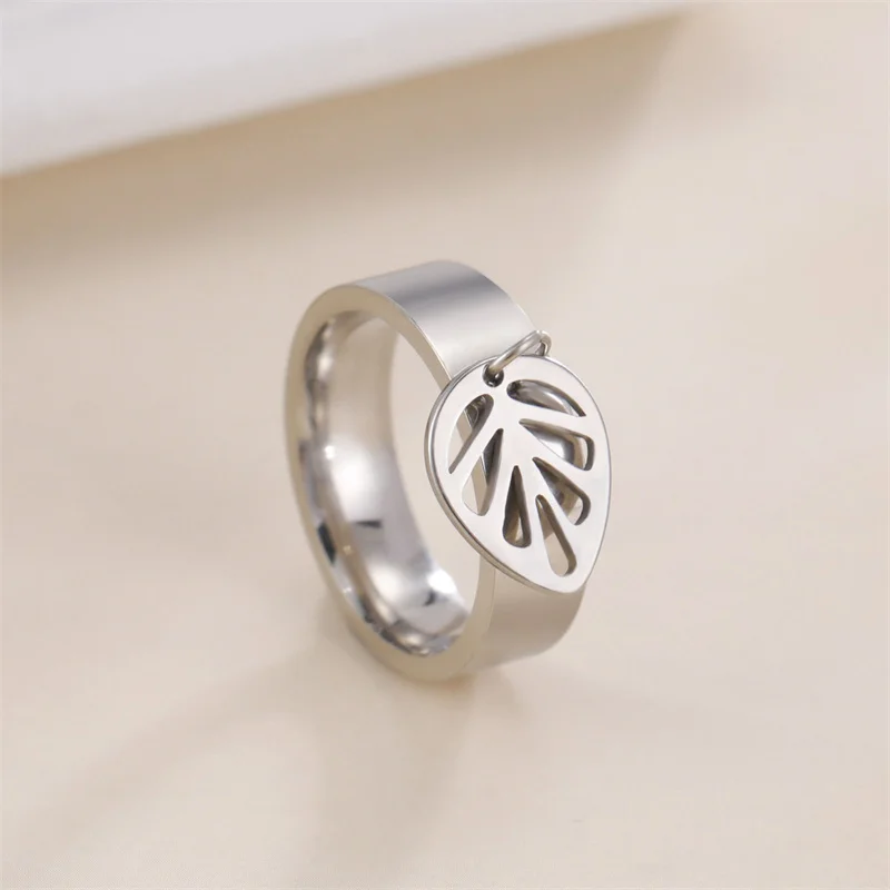 Edelstahl Mond Stern Ringe für Frauen Mädchen Punk Blume Anhänger frauen Ring Paar Schmuck 2023 Trend Hochzeit Party Geschenke – Detail 20