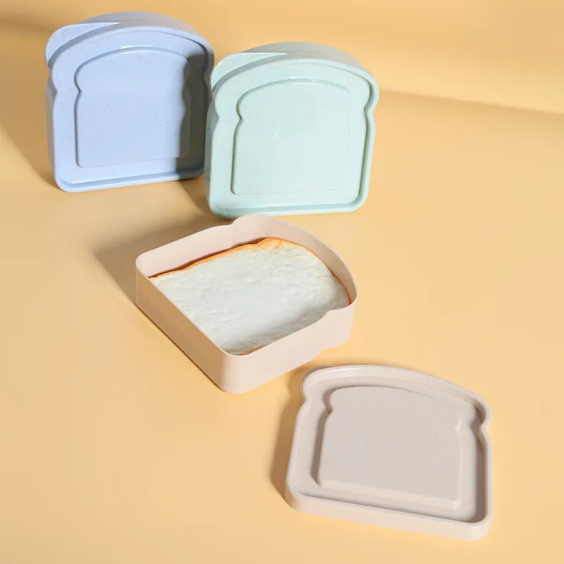 Sandwich Containers Lunch Box Toast Storage Box With Lid Eco-Friendly Lunch Food Container Microwavable Picnic Student