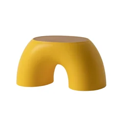 Minimalist Round Anti - Slip Shoe Changing Stool (Yellow)