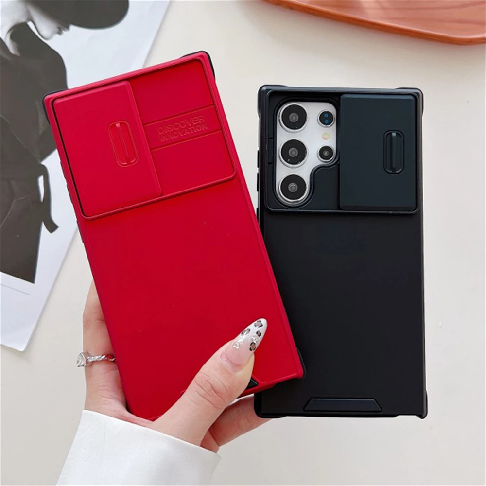 Matte Slide Window Shockproof Phone Case with Camera Protection & Solid Bumper Design