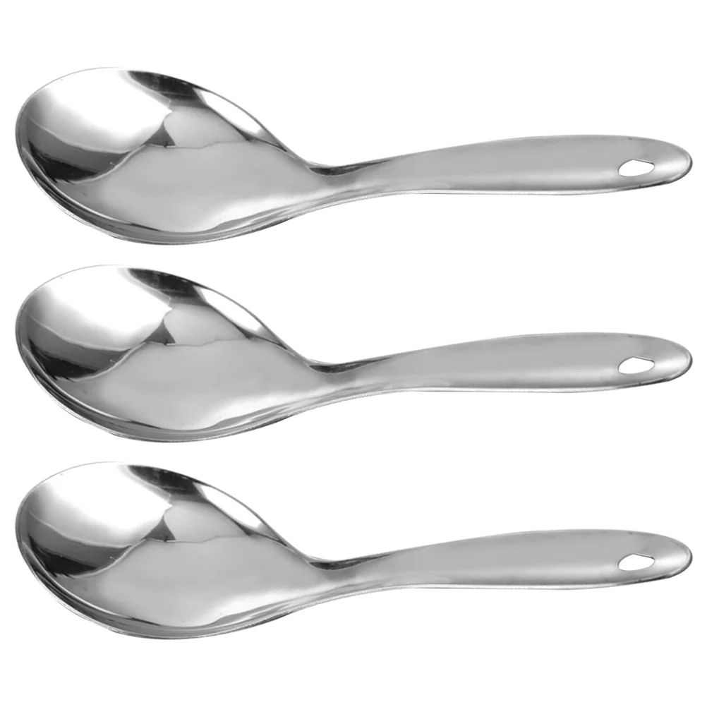 

English title: Rice Paddle Spoon Stainless Steel Rice Scoop Metal Serving Spoon Cooking Utensil Rice Servers Soup Ladle