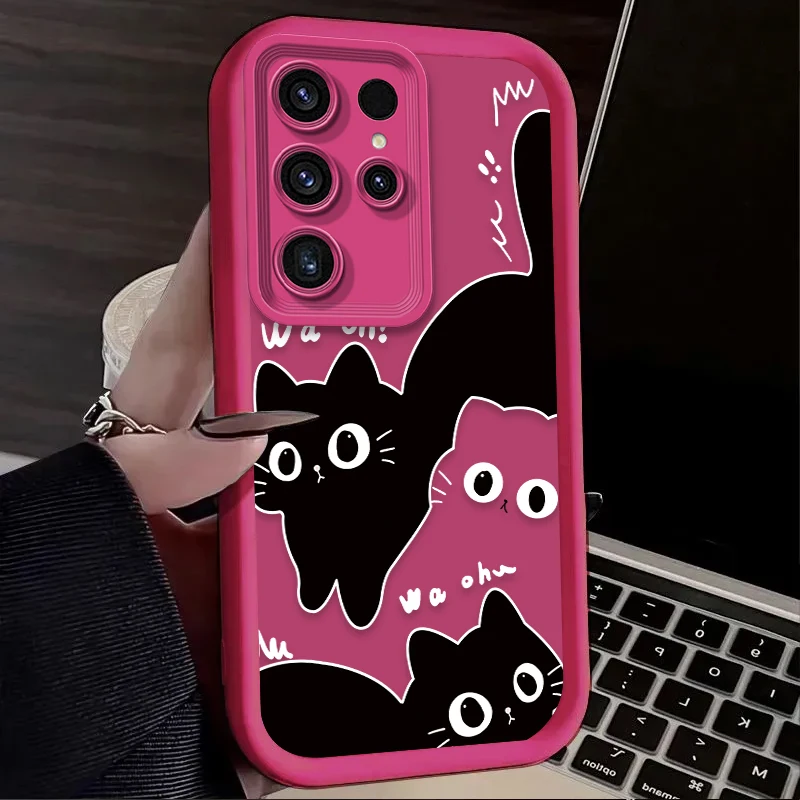 Adorable Black Cat Soft Phone Case Cover