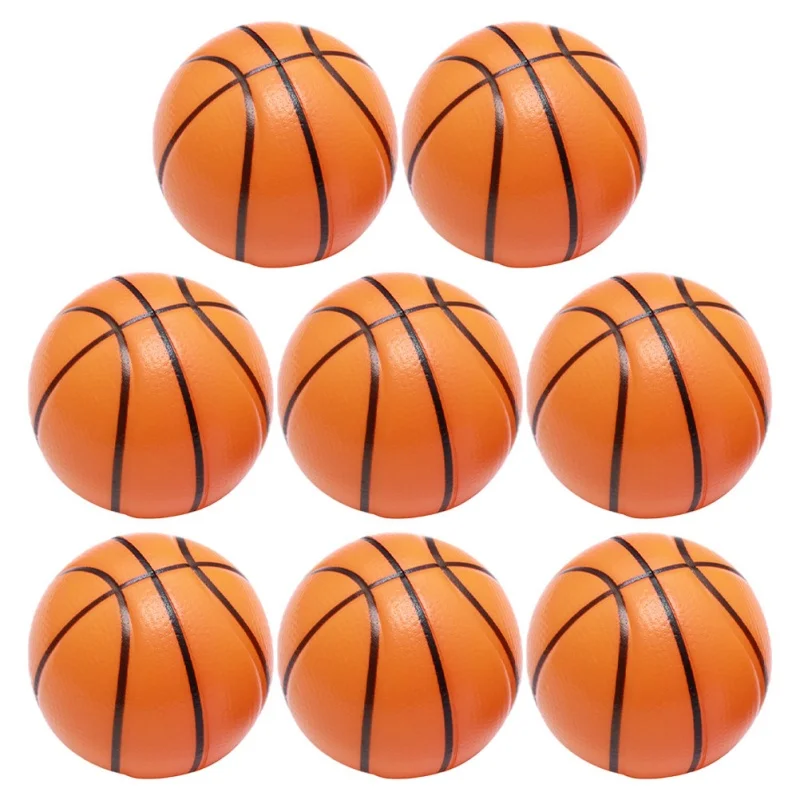 12Pcs 6.3cm Foamed Basketball Stress Balls Kids Stress Balls Toys Stress Balls Foam Rubber squeeze Anti Stress Toy Balls Soccer 5