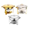 Chafing Dish Round Catering Warmer Server with Water Pan Catering Buffet Warmer Set for Commercial 1