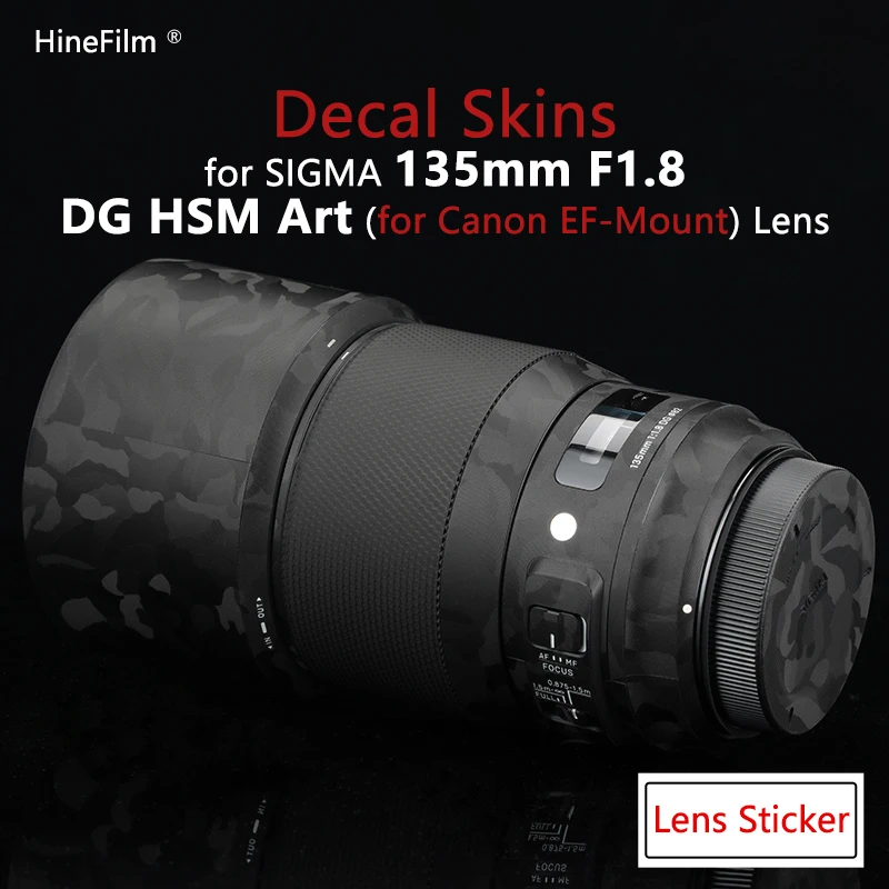 Sigma 135 f1.8 Lens Premium Decal Skin for Sigma Art 135mm F1.8 DG HSM for  Canon EF Mount Lens Protector Cover Film Wrap Sticker