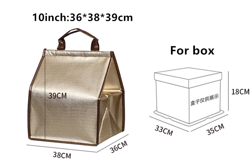 Custom Golden Thermal Insulated Cooler Bag for Cake & Chicken, Reusable Lunch Picni... - SKU TIC01428 - UGI Packaging