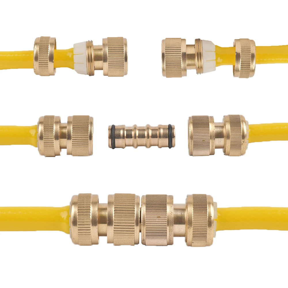 Brass Garden Watering Adapter Drip Irrigation Copper Hose Quick Connector 1 Pcs