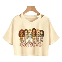 T-shirt court graphique Sexy pour femme, gothique Y2k, Style coran des années 90, vêtements pour femmes, Katseye, imprimé drôle 1