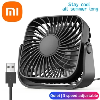 샤오미 USB 미니 휴대용 선풍기 책상 테이블, 조용한 3 단 속도 조절, 개인 선풍기, 360 ° 조정, 방 홈 캠핑용 스탠딩 팬