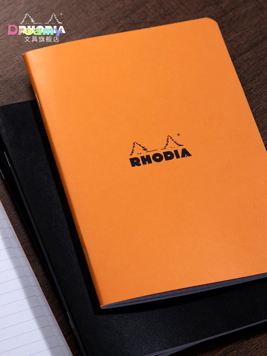 Rhodia Classic Side Staplebound A4 Notebook - Black, Dot Grid