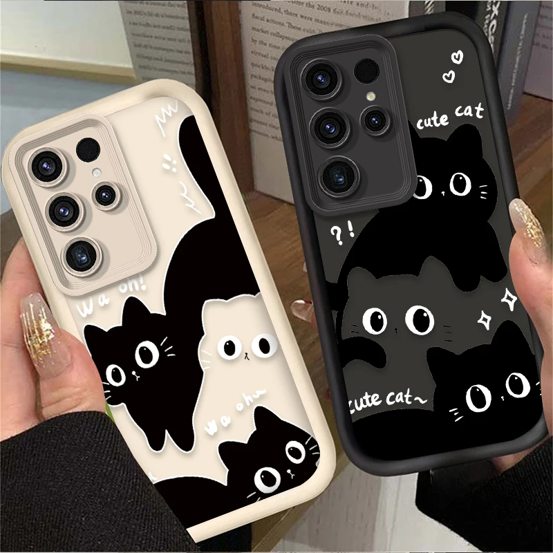 Adorable Black Cat Soft Phone Case Cover