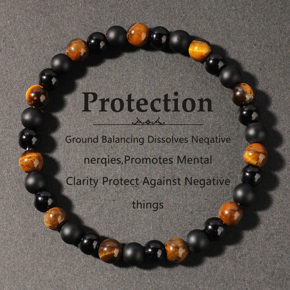 Magnetic Hematite Tiger Eye Obsidian Bracelet Men Women