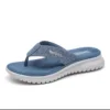 SIKETU Brand Summer Fashion Simple Flip Flops Women Wedge Clip Toe Shoes Leisure Slides Blue Lightweight Comfortable Waterproof 2