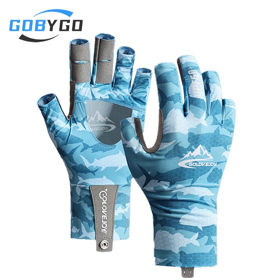 1Pair Summer Shade Fishing Gloves Ice Silk Breathable Anti-slip Wear-resistant Half-finger Gloves Outdoor Unisex fingerless gloves fishing gloves