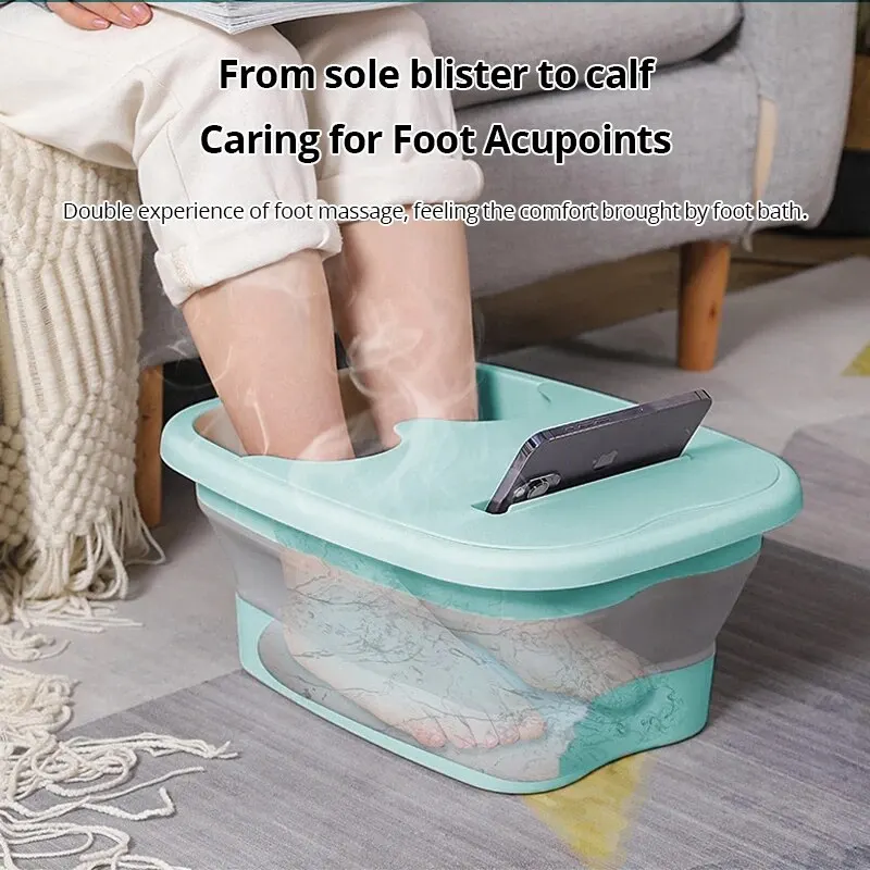 Foot Bath Bucket 1pc Foot Soaking Bucket Health Massage Insulation Belt Mobile Phone Stand