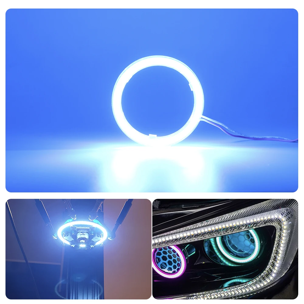 thumbnail image 1 of Anillo de luz LED COB de 12-24 V con forma de ojo de ángel para coche, motocicleta, anillo de luz LED circular de 70 mm, 80 mm y 90 mm, bombilla para faros delanteros de circulación diurna, 1 of 5