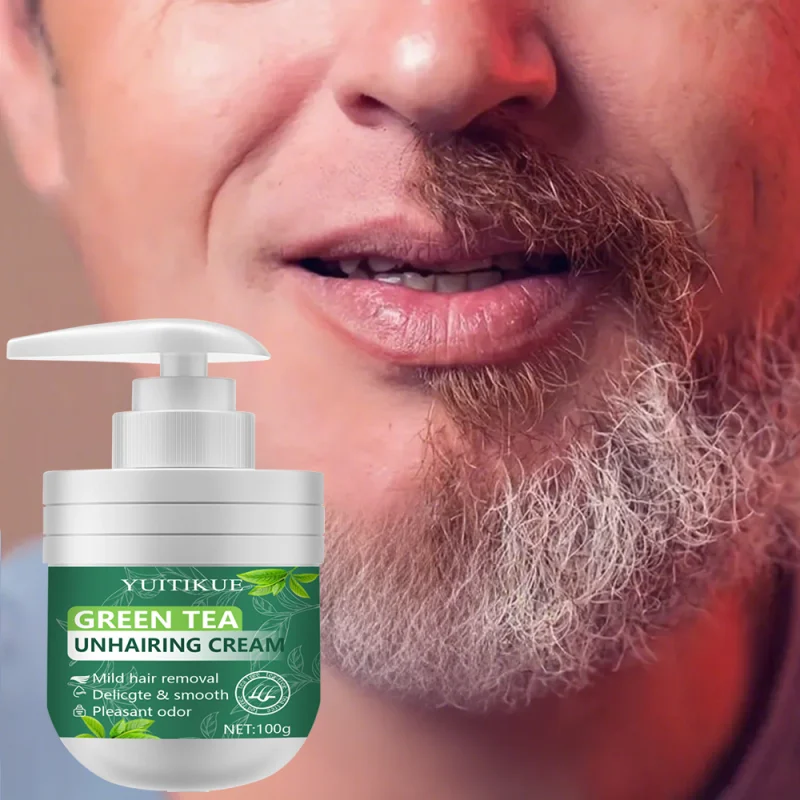 Balsamo depilatorio al tè verde da 100 g: delicato e non irritante, adatto per ascelle, labbra, braccia, gambe e parti intime, powerfu