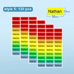 Personalized Waterproof Name Tag Stickers for Children and Office Supplies (120p style5)