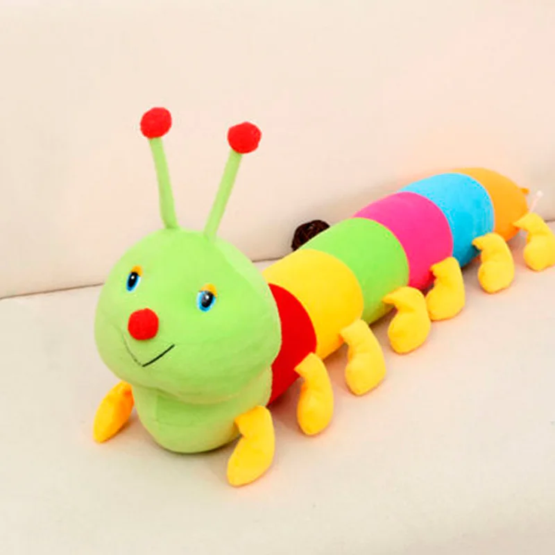 new 1 87 cat 450e backhoe loader ho scale by diecast masters caterpillar 85263 for collection gift 50CM Kawaii Cute Colorful Caterpillar Plush Toy Stuffed Animals Cushion Hold Pillow Big Insect Doll Valentine 's Day Gift Toys