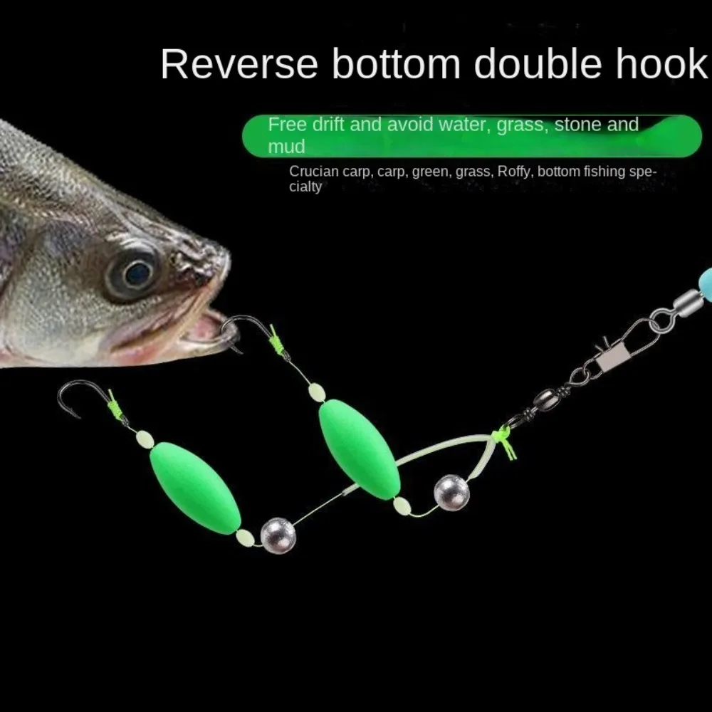 Description Picture 5 of item1pcs double hook Fishing Hair Rigs hook Anti bottom suspension Carp Fishing Hook Size3#-13# Ready Made Carp Rigs fishing lure