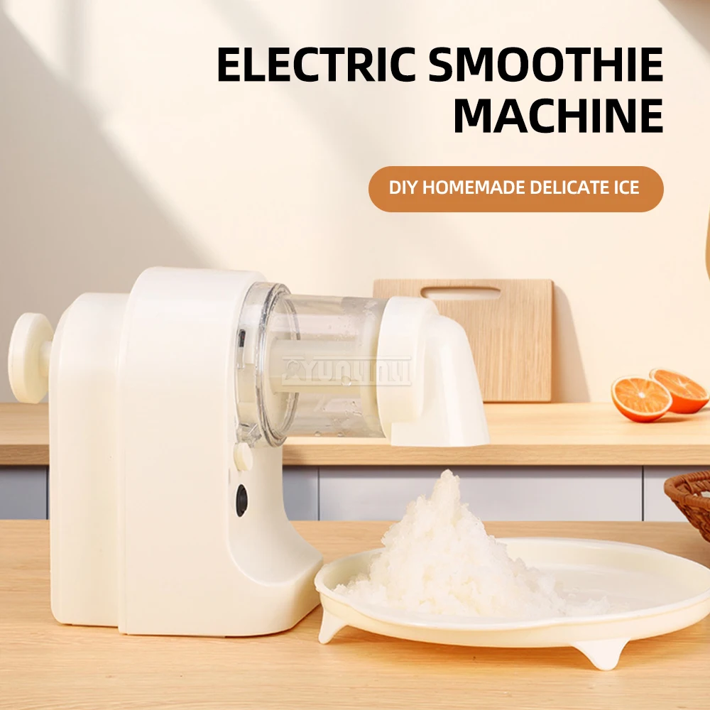 Household Smoothie Ice Crusher with Ice Cube Tray Portable Electric Shaved Machine Trita Ghiaccio