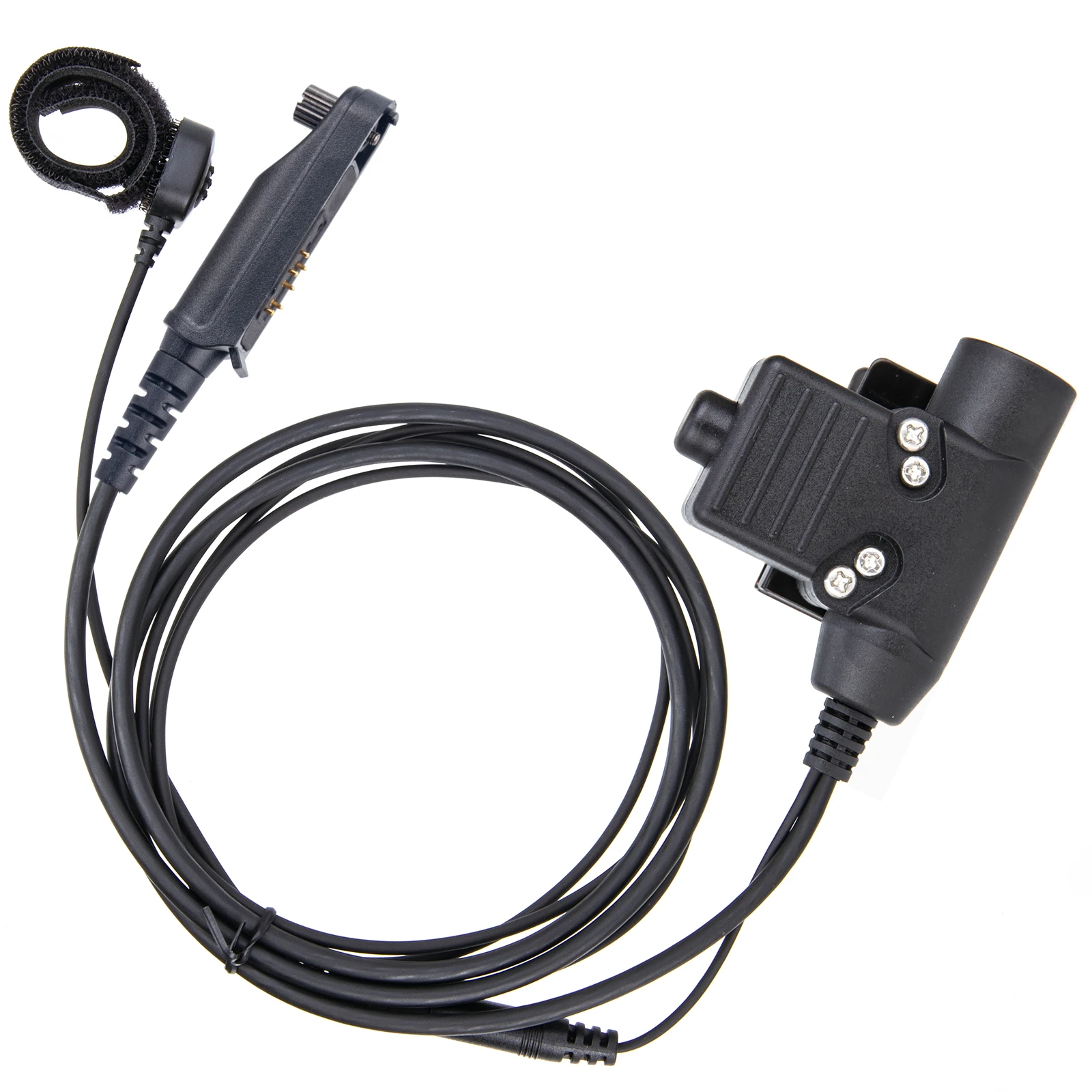 7.1mm tactical telescopic throat controlled walkie talkie headset with Finger Microphone and U94 PTT for Baofeng UV9R UV-9R Plus