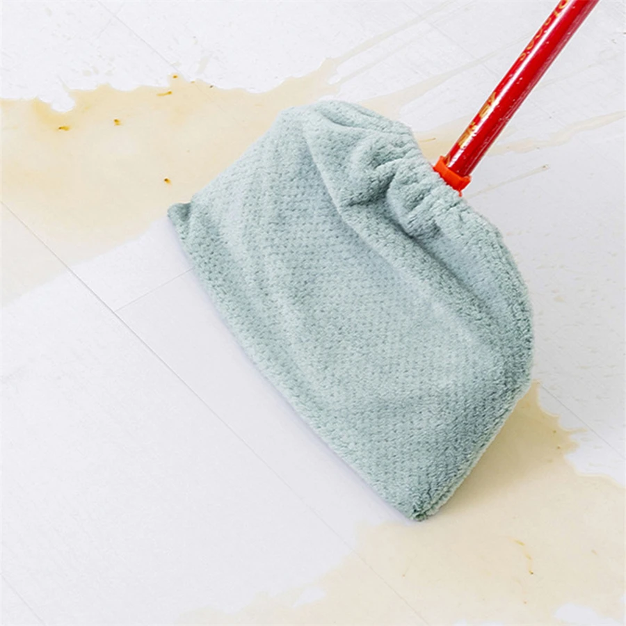 Description Picture 6 of item1pc Multi Function Coral Velvet Broom Cover Cloth Floor Mop with Reusable Microfiber Absorbent Mop Household Cleaning Accessorie