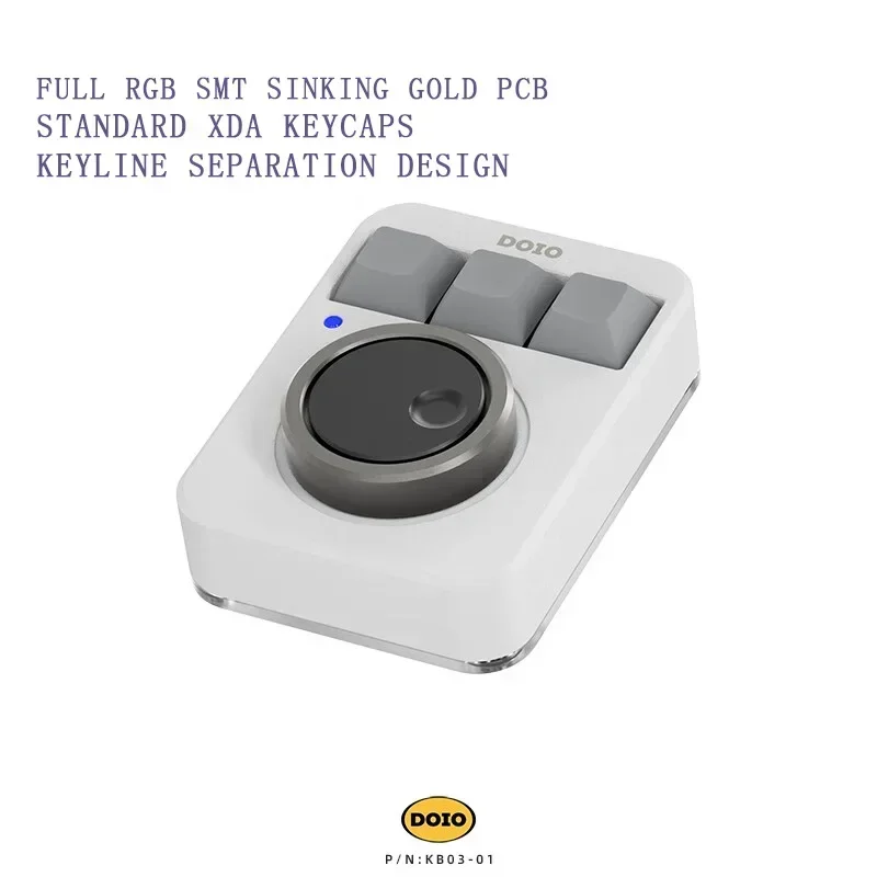 DOIO KB03-01 기계식 키보드 알루미늄 2개의 손잡이 RGB 하단 쉘 핫 스왑 디자이너 유선 키보드 QMK VIA PS 사용자 정의