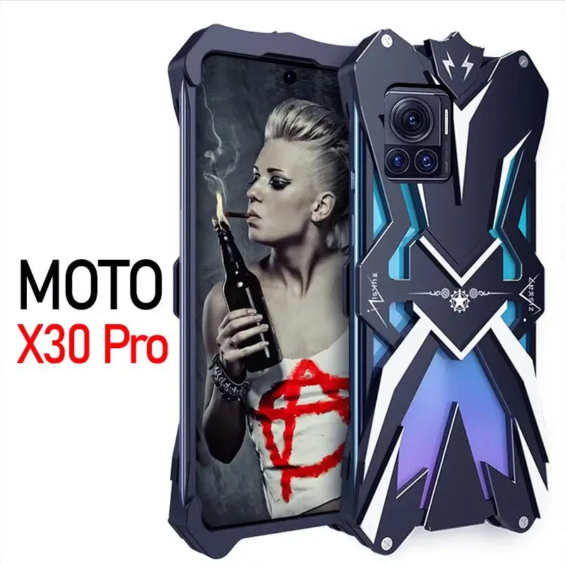 Hot Metal Steel Machinery Heavy Aluminum Armor Case For Motorola Edge S30 Pro / X30 X30 Pro Cases Cover Bumper Coque