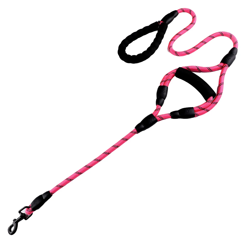 

Dog Leash Traffic Padded Two Handle,Heavy Duty,Reflective Double Handles Leash for Control Safety Training for Dogs Walking