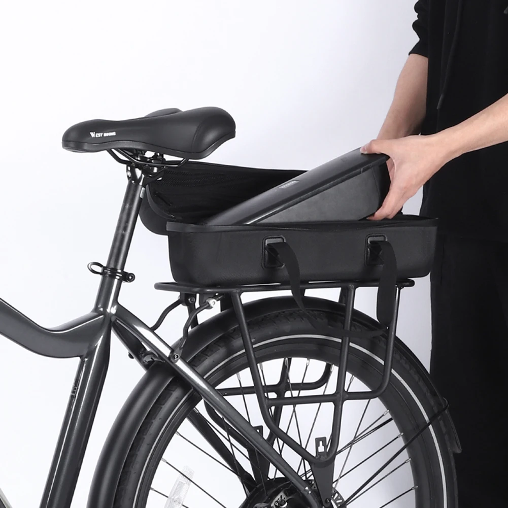 WEST BIKING 전기 자전거 배터리 케이스, 대용량 배터리 보호 커버 케이스, 방수 낙하 방지 하드 쉘 가방