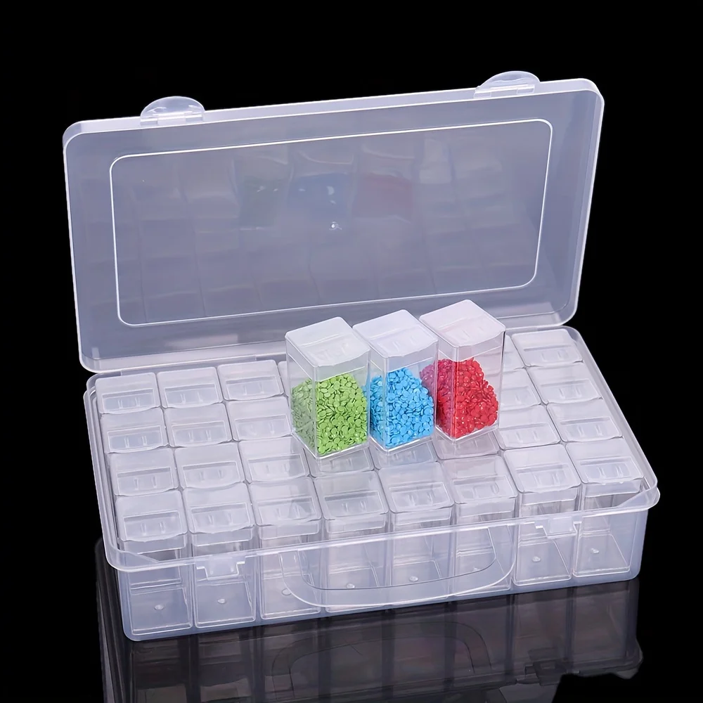 32-Compartment Transparent Storage Box Diamond Painting And Rhinestone Storage Tool storage box