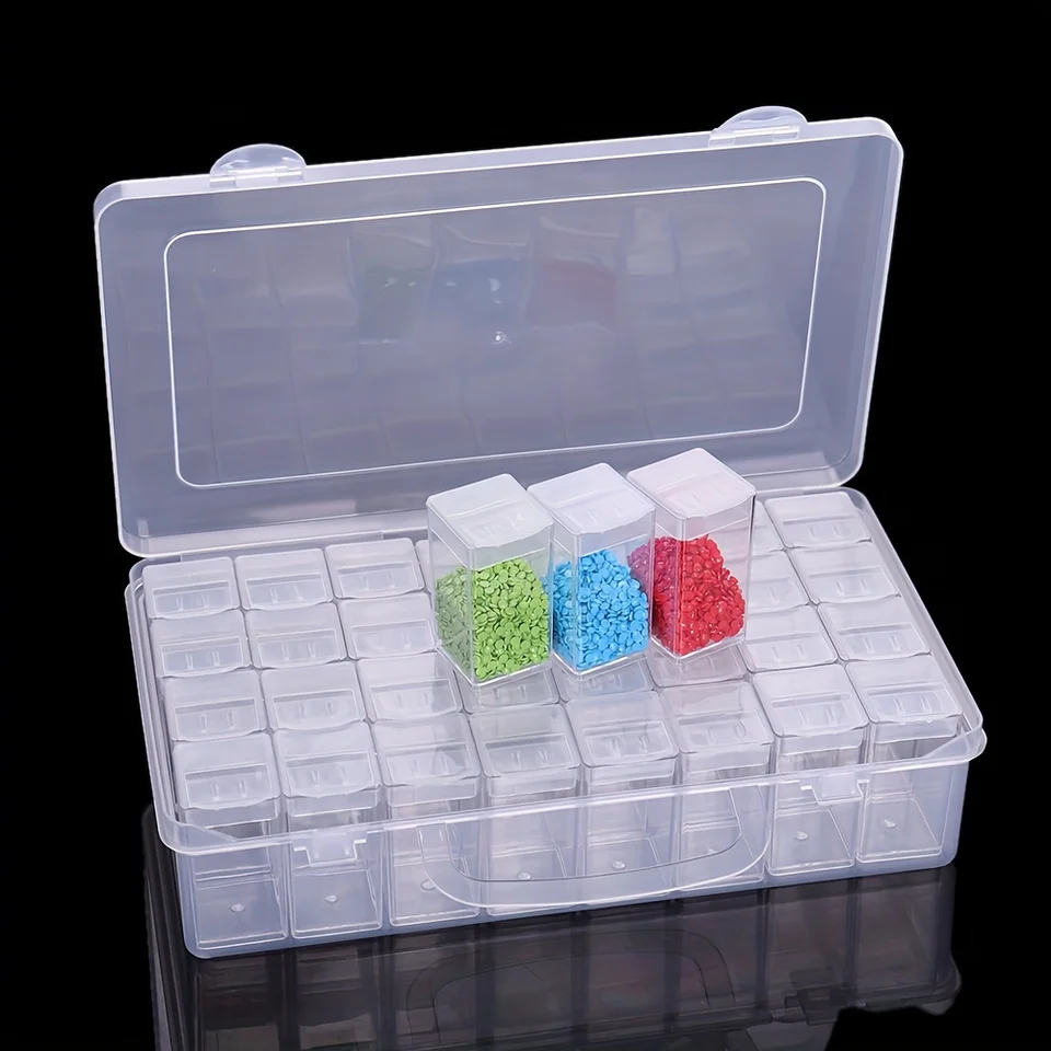 Set Di 2 Scatole Portaoggetti Con 15 Scomparti - Organizer Trasparente Per Gioielli, Perline E Accessori Fai-Da-Te - 4