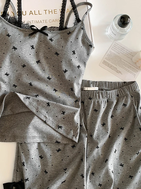 Sexy Summer Sleepwear Set Women's Modal Cotton Strap Nightgown with Chest Pad Home Clothes Short Sleeve round Neck Soft Fabric - 3
