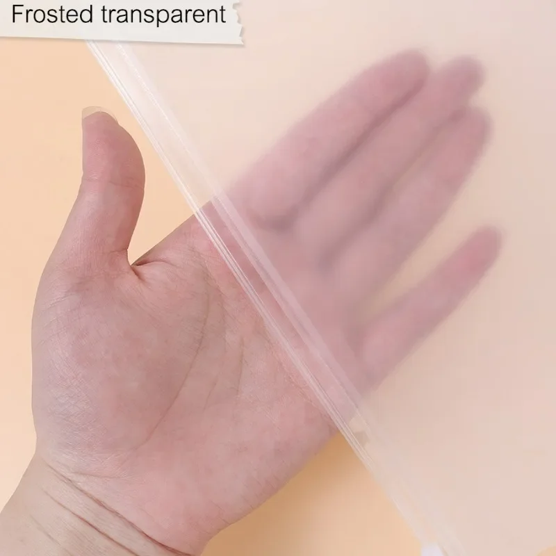 Portable Zip Storage Bag Document Charging Line Sturdy Transparent Matte Zipper Pouch Travel Convenient Frosted Cosmetic Bags