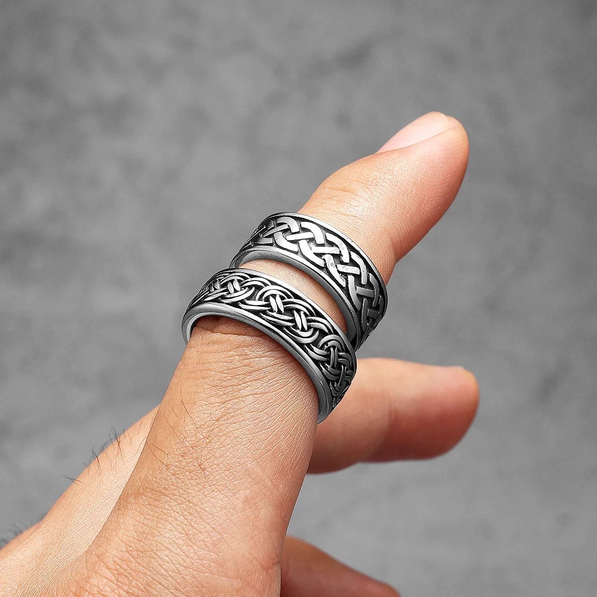 Viking Celtic Knot Men Rings Stainless Steel Simple Aesthetic Retro Punk Rock Women Jewelry Fashion Accessories Gift Wholesale 3