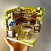 DIY Wooden Miniature Model Kit Paint Shop Casa 3D Puzzle Dollhouse With Furniture Lights Roombox Home Decor for Friends Gifts 1