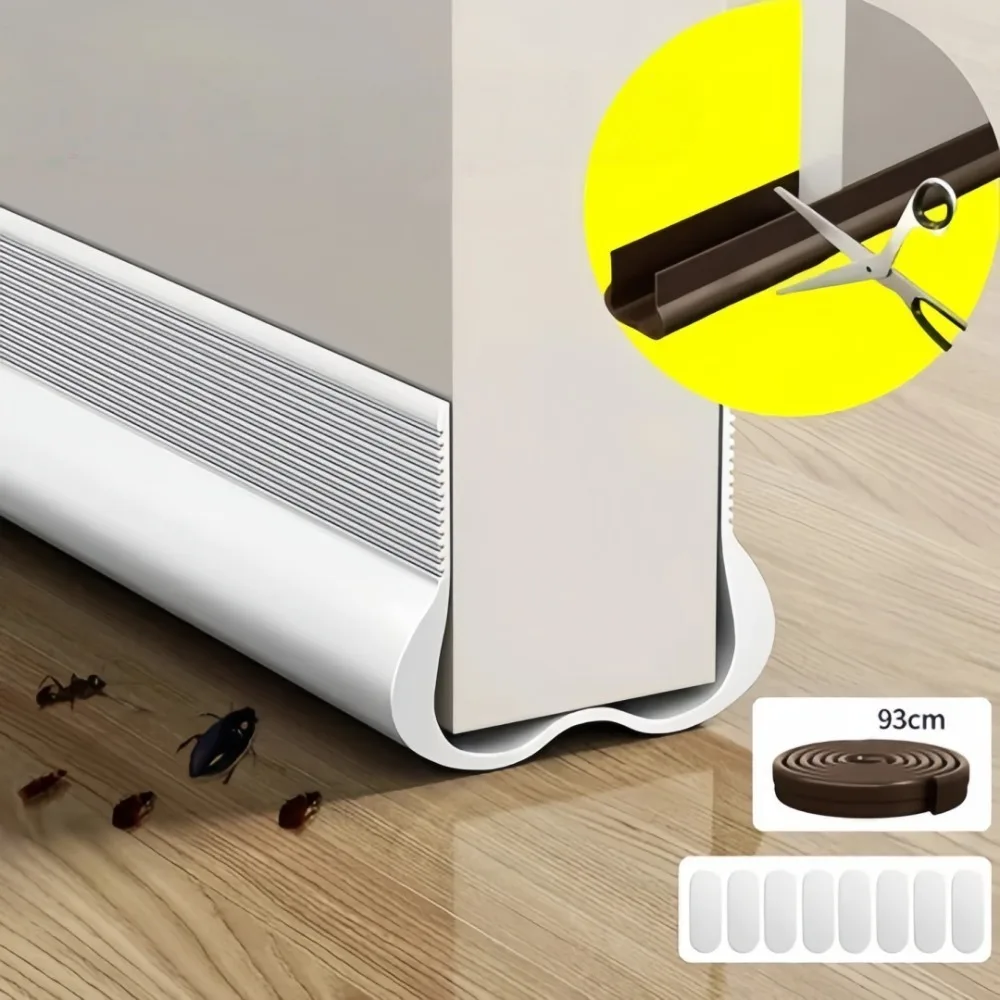 Flexible 93CM Door Bottom Sealing Strip - Insect-Proof, Windproof, Dustproof, Light-Blocking, Soundproof Protection