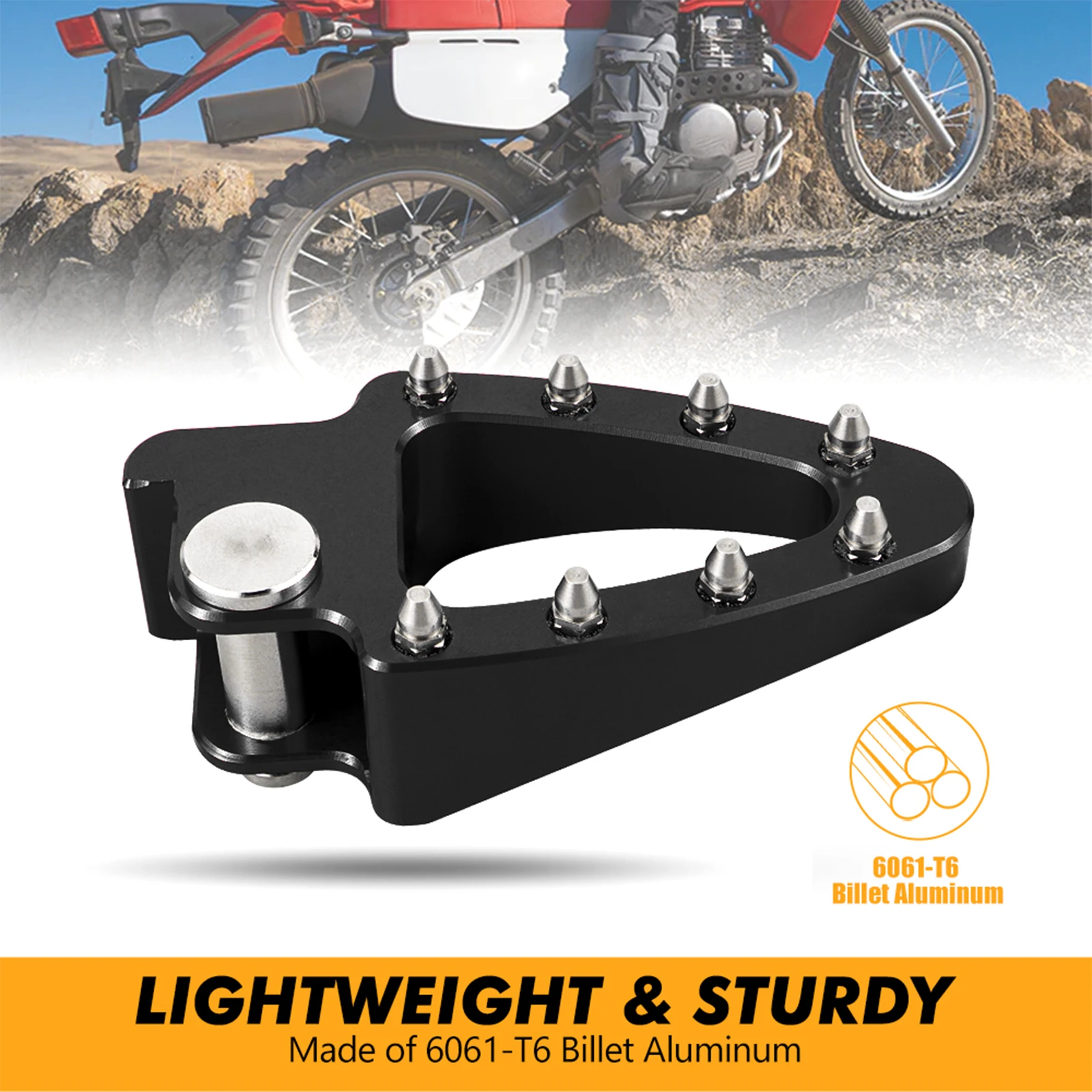 NICECNC Für Honda XR650L XR650L 1993-2025 2025 2024 2023 XR 650L Motorrad Vergrößertes Bremsfußpedal Schrittspitzenplatte Aluminium – Detail 4