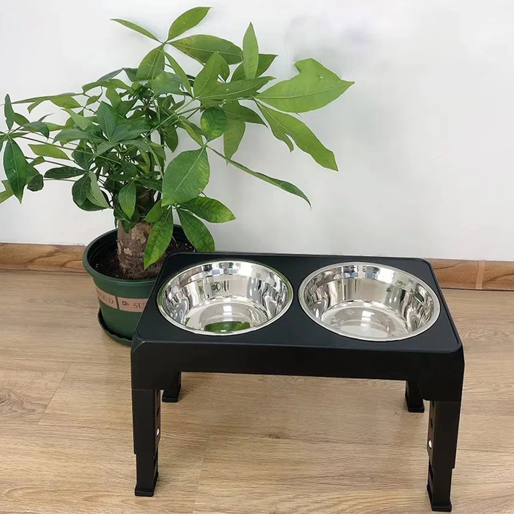 Adjustable Elevated Dog Feeder, Raised Dog Bowl Stand with Double Stainless Steel Food Water Bowls, Ergonomic Pet Feeding Station for Small Medium Large Dogs 7