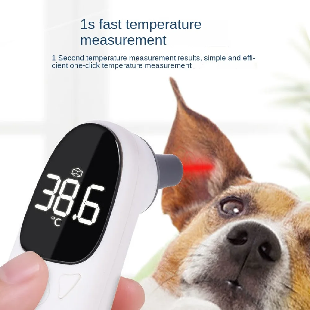 Thermomètre auriculaire infrarouge pour animaux de compagnie pour chiens et  chats, version rechargeable, modes auriculaires mesure avec précision la  température de l'animal de compagnie, ℃/ commutation facile : :  Animalerie