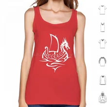  Stylised Viking Ship-Dragon Boat At Sea Tank Tops Vest Sleeveless Viking Ship Viking Dragon Dragon Head Boat Figurehead Dragon 