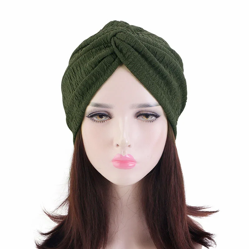 Fashion Bandanas Women Turban Muslim Hat Twist Hijab Bonnet Cap Adult Chemo Hat Knot Twist Turban Headbands Muslim Cap muslim headwear hijab headscarf hijab hats female head wraps